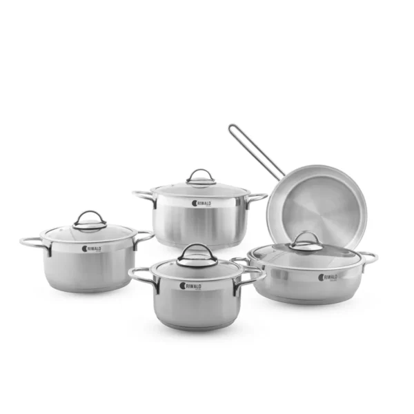 سرویس قابلمه 9 پارچه استیل مات و براق لیورپول ریوالد 6801209-1023 | ریوالد ایران