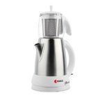 چای ساز برقی 1650 وات 0.7 + 1.5 لیتر استیل مات گلوریا ریوالد 800901