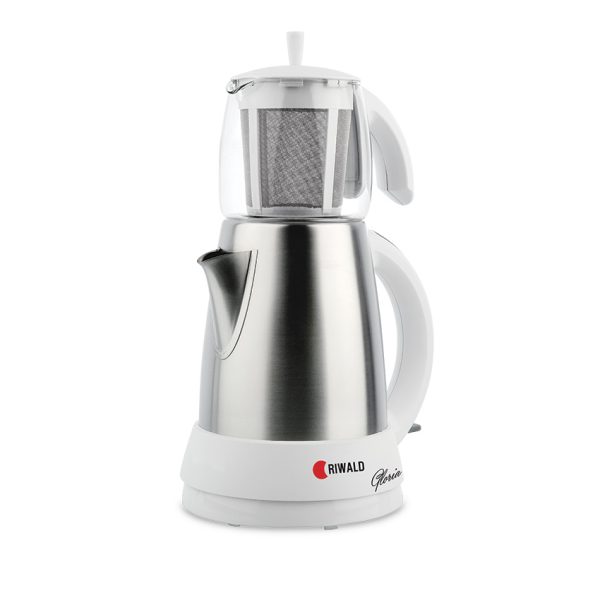 چای ساز برقی 1650 وات 0.7 + 1.5 لیتر استیل مات گلوریا ریوالد 800901 - تصویر 1