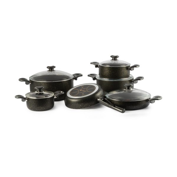 riwald-tork-650100-01-rabima سرویس قابلمه 11 پارچه مشکی یورک ریوالد 650100-01