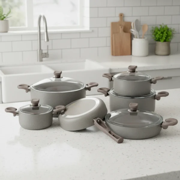 سرویس قابلمه 11 پارچه گرانیت بژ یورک ریوالد 6501111-0106 | ریوالد ایران