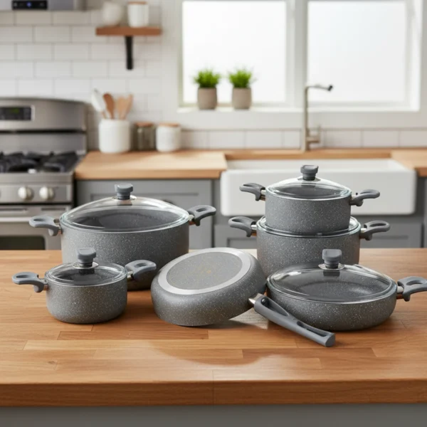 سرویس قابلمه 11 پارچه گرانیت طوسی یورک ریوالد 6501111-0114 | ریوالد ایران