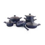 سرویس قابلمه 11 پارچه گرانیت آبی نفتی یورک ریوالد 6501111-0116 | ریوالد ایران