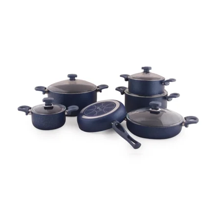 سرویس قابلمه 11 پارچه گرانیت آبی نفتی یورک ریوالد 6501111-0116 | ریوالد ایران