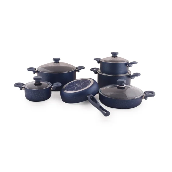 سرویس قابلمه 11 پارچه گرانیت آبی نفتی یورک ریوالد 6501111-0116 | ریوالد ایران