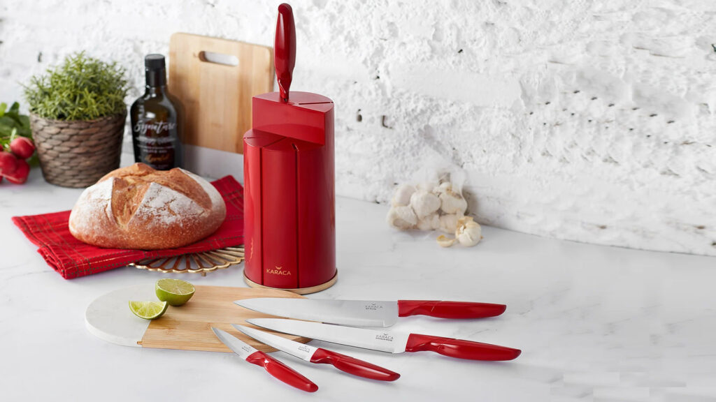 سرویس چاقو 6 پارچه قرمز رترو کاراجا
