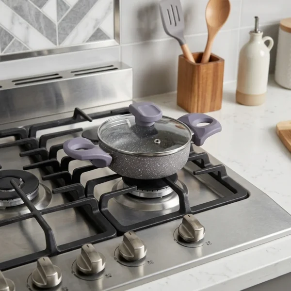 قابلمه کوتاه نچسب 14*4.5 سانتی متر 0.6 لیتر طوسی یورک ریوالد 6504214-0114 | ریوالد ایران