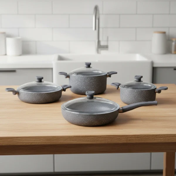 سرویس قابلمه 8 پارچه گرانیت طوسی یورک ریوالد 6501108-0114 | ریوالد ایران