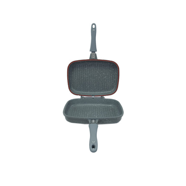 تابه گریل دوطرفه بی درب 32*24 سانتی متر 2 لیتر طوسی یورک ریوالد 6508032-0114