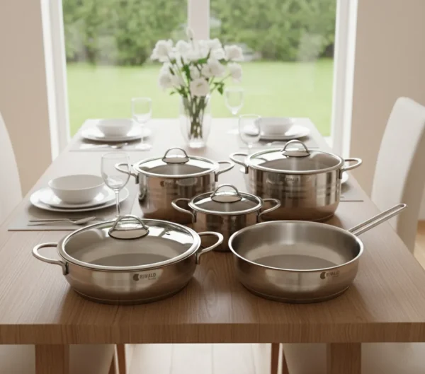 سرویس قابلمه 9 پارچه استیل براق لیورپول ریوالد 6801209-1022 | ریوالد ایران