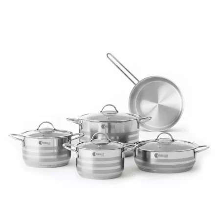 سرویس قابلمه 9 پارچه استیل براق لیورپول ریوالد 6801209-1022 | ریوالد ایران