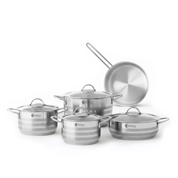 سرویس قابلمه 9 پارچه استیل براق لیورپول ریوالد 6801209-1022 | ریوالد ایران