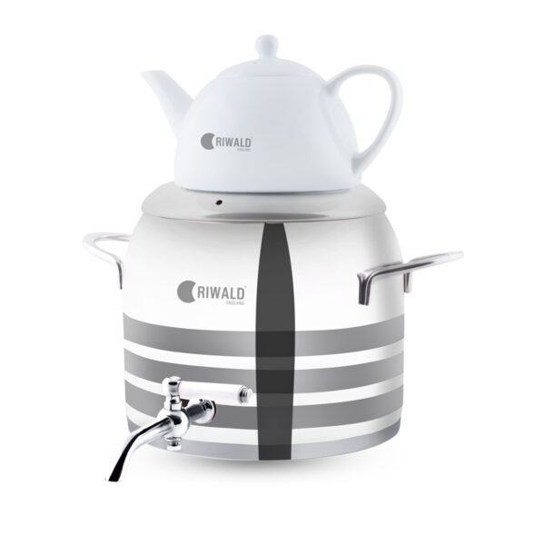 سماور روگازی 1.0 + 5.8 لیتر استیل براق لیورپول ریوالد 6818126-1022