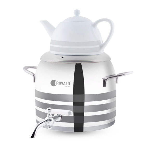 سماور روگازی 1.0 + 5.8 لیتر استیل براق لیورپول ریوالد 6818136-1022