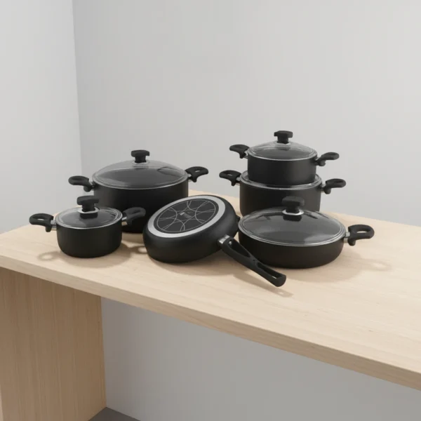 سرویس قابلمه 11 پارچه گرانیت مشکی یورک ریوالد 6501111-0101 | ریوالد ایران