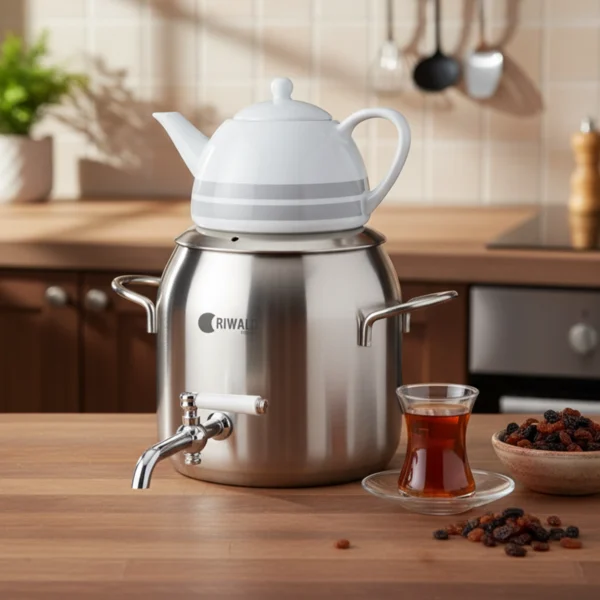 سماور روگازی 1.0 + 4.8 لیتر استیل مات لیورپول ریوالد 6818135-1020