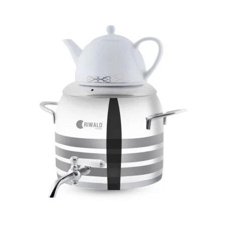 سماور روگازی 1.0 + 4.8 لیتر استیل براق لیورپول ریوالد 6818165-1022