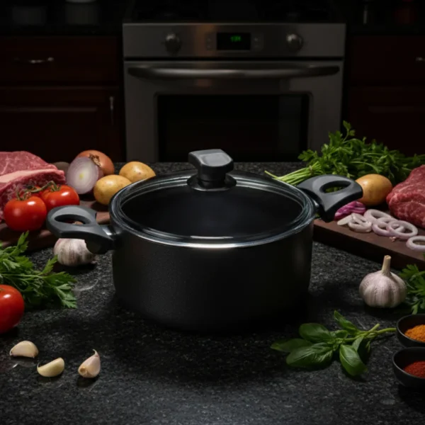 قابلمه نچسب 22*10.5 سانتی متر 3.7 لیتر مشکی منچستر ریوالد 6503122-0411 | ریوالد ایران