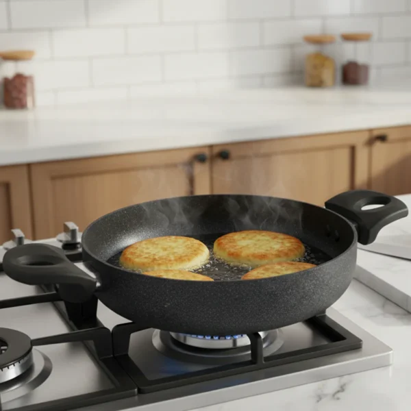 قابلمه کوتاه نچسب 24*6 سانتی متر 2.2 لیتر مشکی منچستر ریوالد 6504124-0411 | ریوالد ایران