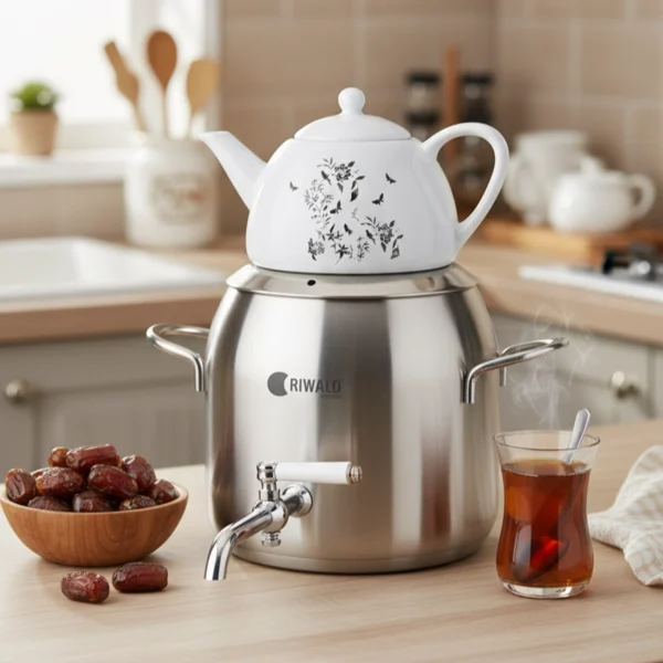 سماور روگازی 1.0 + 4.8 لیتر استیل مات لیورپول ریوالد 6818155-1020 | ریوالد ایران