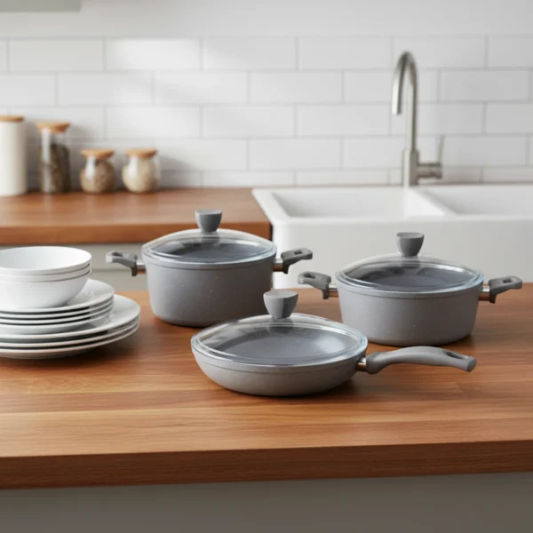 سرویس قابلمه 8 پارچه گرانیت طوسی پریستون ریوالد 6501108-0314 | ریوالد ایران