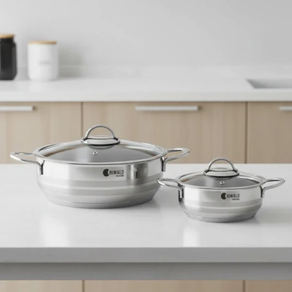 قابلمه کوتاه 28*8.5 سانتی متر 3.9 لیتر استیل براق لیورپول ریوالد 6804228-1022 | ریوالد ایران